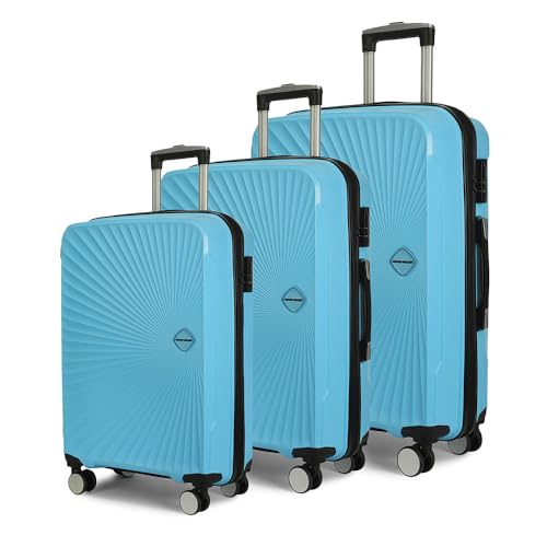 Image of MOVE-MEANT TREKIFY Small, Medium & Large 55, 66 & 75 Cm Suitcase 8 Wheels Number Lock Polypropylene Mint. Green Trolley Bag for Men & Women | 360 Degree Wheeling System Luggage