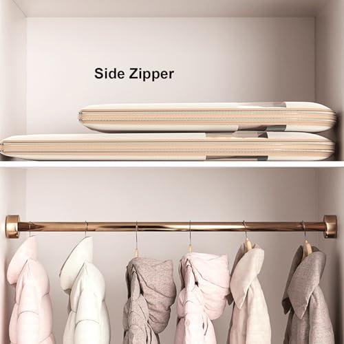 3 Pack Breathable Clothes Covers with Zip,Garment Bags Storage 5.91 inch Gusseted Suit Protector,Dustproof Hanging Bag Jacket Coat Shirts for Wardrobe,Beige_95x58cm4