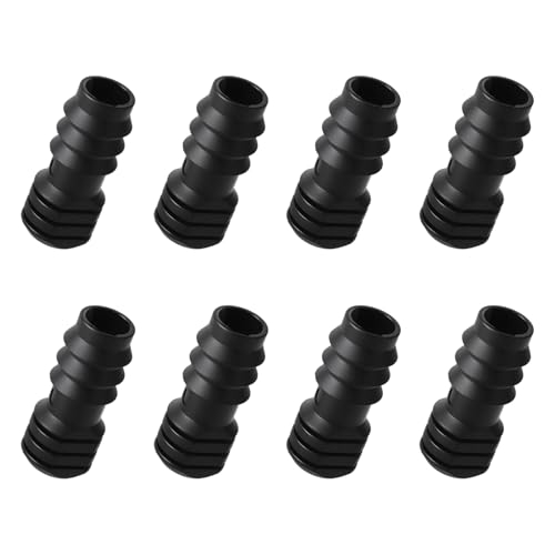 Quwem 8 PCS 1/2 Inch (16mm) Garden Barbed Connector, Soaker Hose Pipe Connectors Hose End Stop Plastic Drip Irrigation Connectors Plug for Garden Irrigation Pipe Fitting Systems Parts Black (Bung)