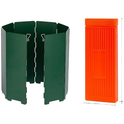 NexRen Parabrisas de estufa, para estufa de camping, resistente al viento, diseño plegable con material de acero que proporciona estabilidad y protección contra el viento (verde)