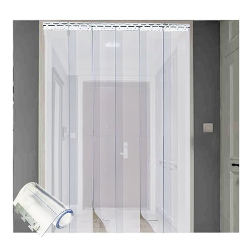 Cortina de plástico para puerta de cuarto frío, 1 mm de grosor, 120 x 250 cm, ideal para almacenes y catering, diseño de fácil instalación de bajo consumo