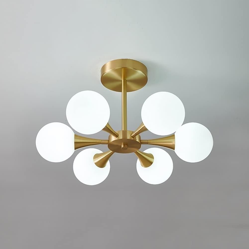 Lámpara de techo de globo de vidrio con iluminación LED para dormitorio 7