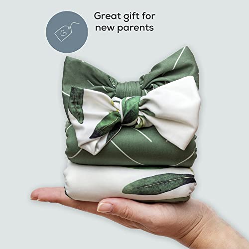 Image of First Landings Newborn Swaddle Set - Baby Swaddles and Matching Headbands for Boys and Girls - Baby Blanket for Newborn Photography, Nursing Covers, Burp Cloths - Olive, 36 inch x 36 inch (Set of 2 Each)