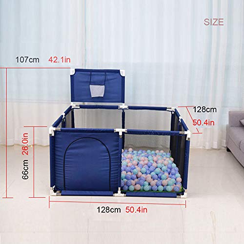 Portable Baby Ball Pit Playpen Playard Fence Playtent with Basketball Hoop Breathable Mesh for Indoors Outdoors Toddler Kids Large