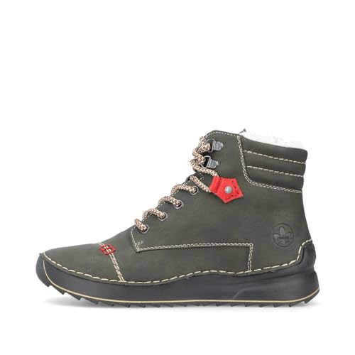 Rieker Damen Schnürstiefeletten 51545, Frauen Stiefeletten,uebergangsschuhe,uebergangsstiefel,Chukka Boots,schnürboots,grün (54),38 EU / 5 UK