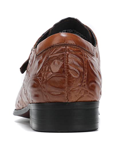 Santimon Men's Loafers Slip on Formal Dress Leather Buckle Alligator Patent Penny Loafers Comfort Fashion Business Walking Shoes4