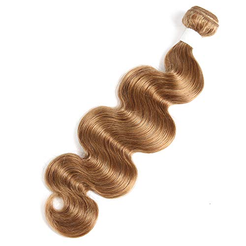 X-TRESS Honey Blonde Bundles 100% Human Hair Body Wave 1 Bundle Brazilian Human Hair Weave Bundles(20Inch,27# Honey Blonde)