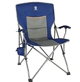 【Design】Die breiten Füße halten den klappbaren Campingstuhl stabil. Der drehbare Getränkehalter ist auch sehr praktisch