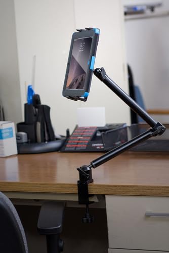 ARKON Mounts Heavy-Duty Tablet Mount with Clamp | Universal Tablet Holder | Strong C-Clamp | Multi-Angle Arm | Compatible with iPad Pro, Mini, Surface Pro, Samsung Tablets, and More