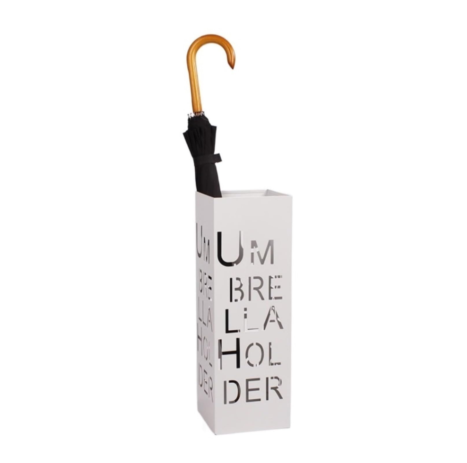Porte-parapluies au design creux blanc pour garder un couloir d'hôtel propre