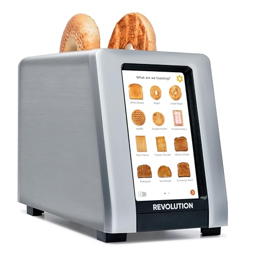 Revolution R180 Connect Plus Smart Toaster with Touchscreen – Choose from 40+ Bread Types, 7 Browning Levels, & Toastie Press Mode – Digital Picture Frame, Weather Widget, and Clock