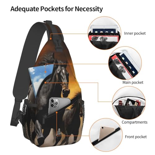 Morral cruzado diagonal para hombro unisex negro miniatura 4