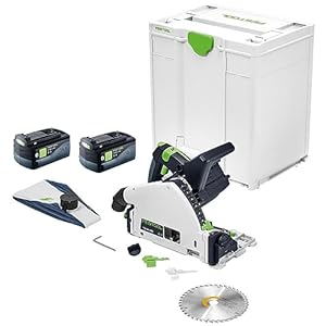 Festool TSC 55 KEB-Basic-5,0 Accu-dompelzaag (met accupacks, cirkelzaagblad, splinterbescherming, kijkvenster, stofopvangzak, inbussleutel), in Systainer