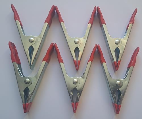 OCW Six 4 inch Metal Clamps Clips for DIY, Woodwork, Hobby and Household