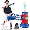 T Ball Set RC Pitching Machine with Plastic Baseball Bat for Toddler Kids Sports Outdoors Toys Training Equipment Batting Practice Toys Gifts for Youth Boys Girls