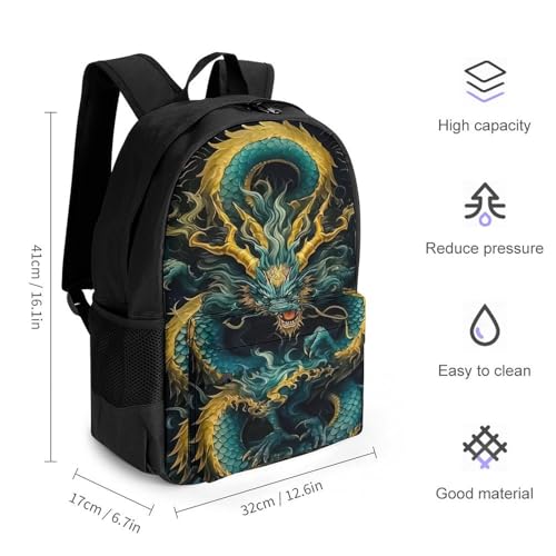 Mochila de dragón 3D de 17 pulgadas escolar para mitigar peso niños 2