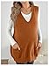 OYOANGLE Women's Maternity V Neck Sweater Vest Pregnancy Sleeveless Pullover Knitted Tank Top Coffee Brown Large