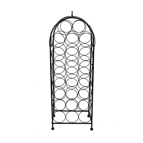 LKOP Kitchen Bar Wine Rack 23 Bottles Metal Floor Pantry Organizer Stand Black MagnifiQ Wine rack Wine racks Wine cabinet Wine storage Wine rack cabinet Liquor rackn