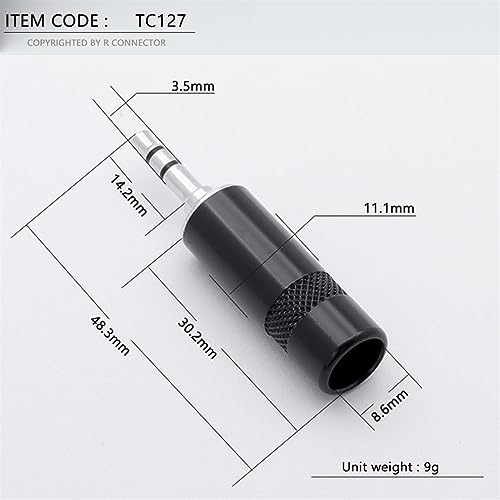 Conector Jack de 3,5 mm de 3 polos diseñado para actualizar cables de audio gruesos de hasta 8,5 mm 5