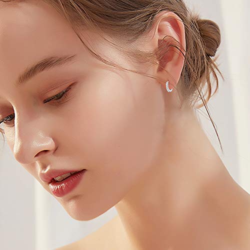 CASSIECA Argento 925 Orecchini Cerchio Piccolo per...