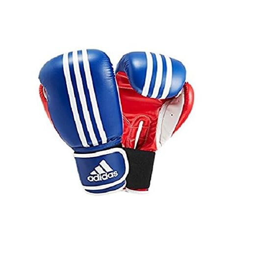 Adidas Boxhandschuhe Response 3C - Guantes de boxeo para combate, Blanco/Azul/Rojo, 10 oz