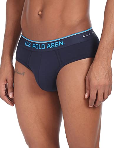 Image of U.S. Polo Assn. Mens Cotton Coolmax Solid I706 Briefs - Pack of 1