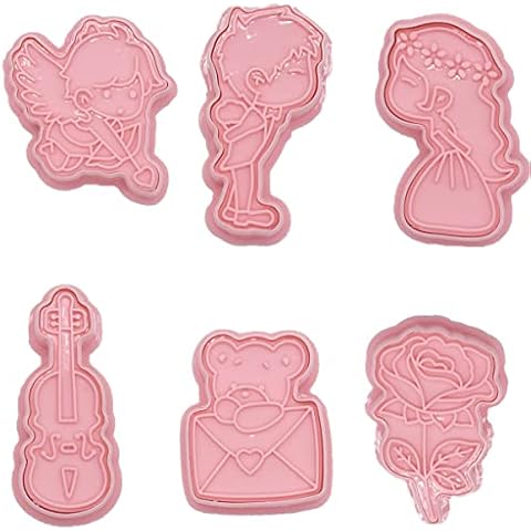 Cortadores de Galletas de San Valentín - simyron Moldes de Galletas, 6 PCS Cover