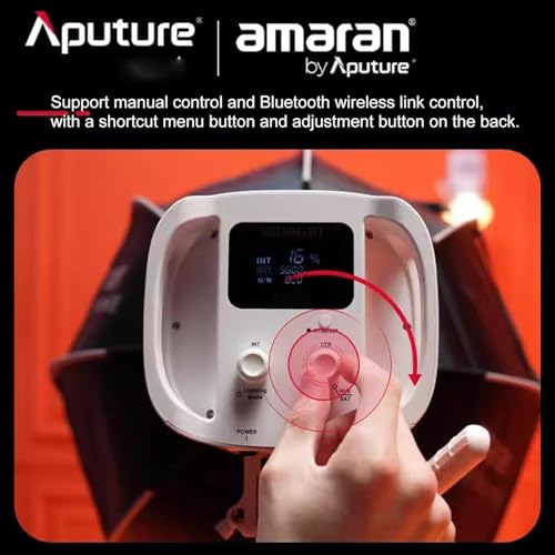 Aputure Amaran 150c COB Video Light,RGBWW 150W,2,500K to 7,500K CCT with G/M Adjustment,15,610 lux @ 1m with Hyper Reflector,APP Control (White) - Image 7