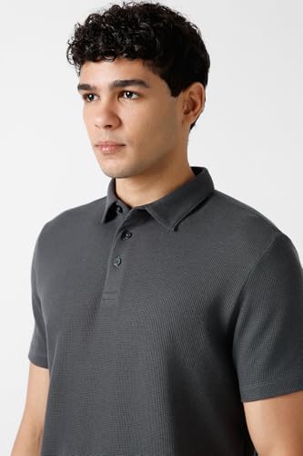 Image of Van Heusen Solid Polo T Shirt for Men | Premium Cotton | Waffle Knit Textured | Regular Fit | Elegant Style | Casual Wear