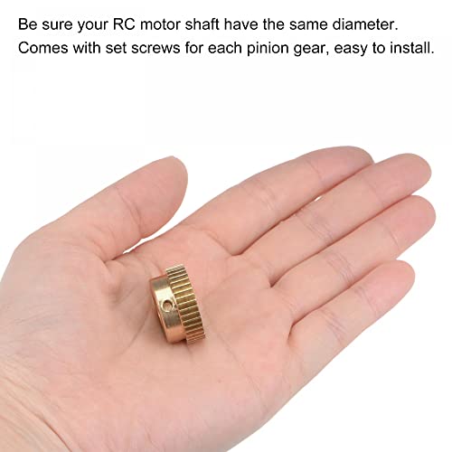 Image of uxcell Pinion Gear Set, Brass Motor Rack Straight Spur Gear with Step, 0.5 Mod 40T 6mm Bore 21mm Outer Dia, M3 Set Screws Included