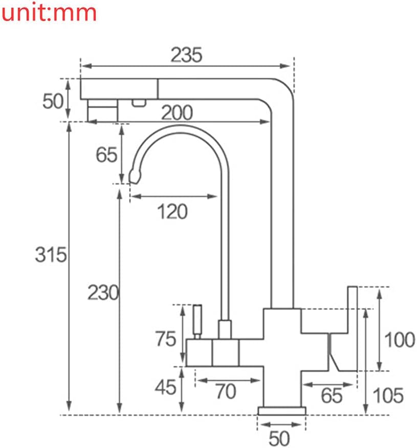 蛇口キッチン蛇口3インチプルダウンスプレーブラースブラシホットアンドコールドウォーターストレートドリンク