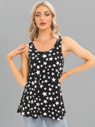 Image of Rosyline Tank Top for Women with Built in Bra Flowy Swing Undershirt Tank Tops S-4XL