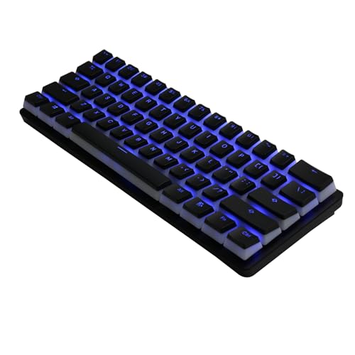 Happy Balls PBT プリン キーキャップ バックライト付き チェリー MX キーキャップセット ダブルショット OEM プロファイル 半透明 互換性があります レイアウト 61 68 84 87 104 MXスイッチ メカニカルキーボード (黒のプリン)