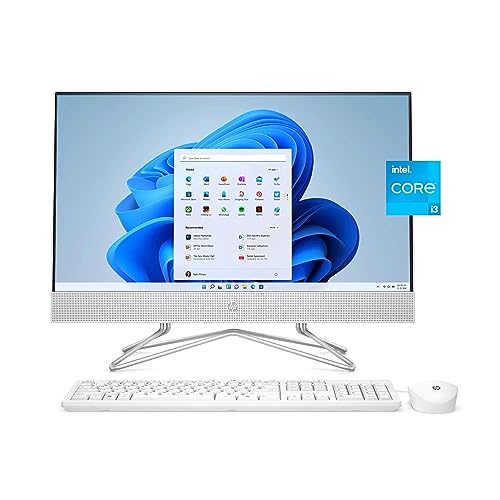 HP FHD 23.8” AIO Desktop PC, 11th Gen Intel Core i3-1115G4 Processor, 16 GB RAM, 512 GB SSD Storage, Win11 H, Remote Work Ready, Mouse and Keyboard (16 GB RAM | 512 GB SSD, Snow White)