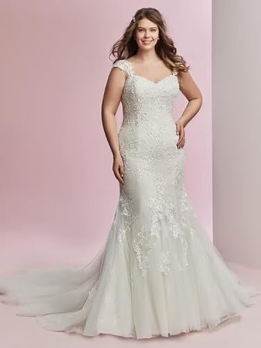 Womens Off Shoulder Tulle Boho Wedding Dresses Mermaid Style Lace Open Back Church Bridal Gown Long White 8 #TOP4