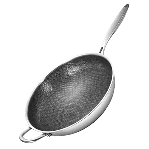 Wok estilo chino antiadherente de acero inoxidable