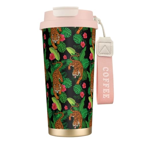 タンブラー 和柄 虎 トラ 寅 マグボトル コーヒーカップ 水筒 保温 保冷 ウォーターボトル 蓋付き ストロー付き 直飲み おしゃれ プレゼント
