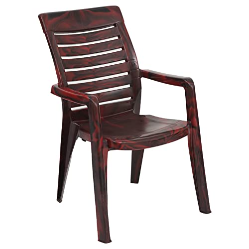 Image of Nilkamal CHR2180 Plastic Mid Back with Arm Chair | Chairs for Home| Dining Room| Bedroom| Kitchen| Living Room| Office - Outdoor - Garden | Dust Free |100% Polypropylene Stackable Chairs | Set of 2