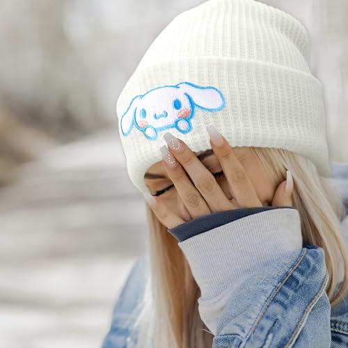 Ohjijinn Anime Beanie Cute Kawaii Beanie Knit Hats, Funny Beanie Hat Winter Skiing Slouchy Warm Cap for Women Girls - Image 5