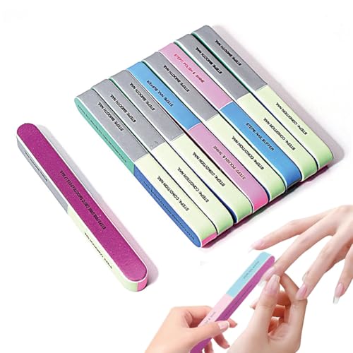 8 Pièces Lime À Ongles 4 Faces Pour Ongles, Bloc Polissoir Ongles, Blocs De Polissage Pour Ongles En Gel, Limes À Ongles Lavables Pour Polir Et Faire Briller