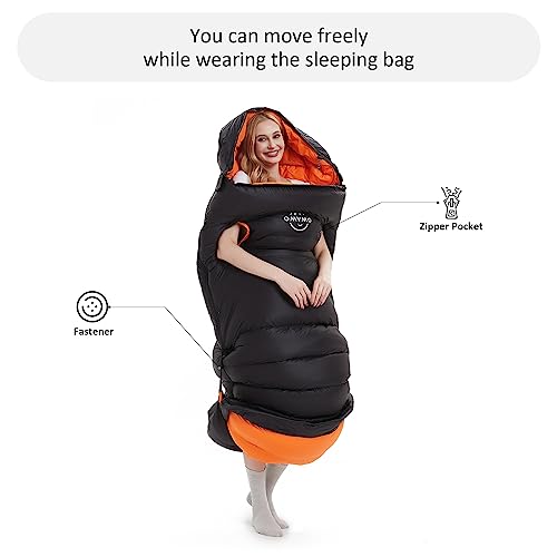 Bolsa de Dormir Rectangular de Plumas para Adultos Camping con Orificios para Brazos miniatura 4