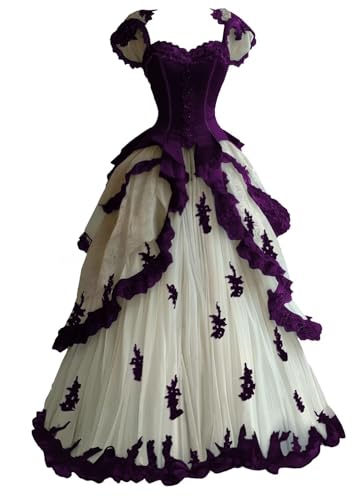 Gothic Lace Applique Wedding Dresses for Bride Tiered Tulle Bridal Gowns with Cap Sleeves Vintage Quinceanera Dresses4