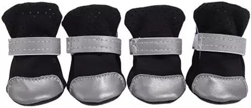 LEPSJGC - 4 zapatos reflectantes para cachorros de perro Pomerania, con suela suave, accesorios para perros (color D, tamaño 4)