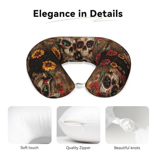 Almohada de viaje de espuma viscoelástica negra cómoda miniatura 4