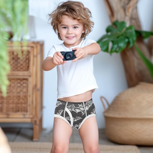 visesunny Boys Cotton Underwear Realistic Bat Hand Painting Printed Toddler Soft Training Briefs Size 2T-8Y for Kids3