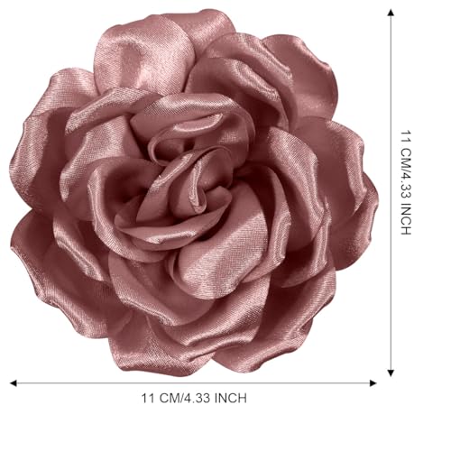 Image of 4.3 inch Red Rose Hair Clip Large Flower Brooches for Women | Charming Flowers Pins for Clothes | Turn Heads with Stylish Rose Hair Clip Flower Brooch Pin for Clothes & Clips for Woman