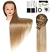 Produktbild Übungskopf 28 Zoll Trainingsköpfe für Friseure 100% Synthetischem Haar Frisierkopf Friseurkopf Puppenkopf OGUJA Perückenkopf Cosmetology Mannequin mit Halterung + Haar Zubehör Styling