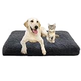 ADUODAO Haustierbett-Kissen mit rutschfester Unterseite, beruhigende Anti-Angst-Matte, maschinenwaschbar, rechteckiges, orthopädisches Hundekissen, flauschig, weiche Haustiermatte (100 x 60 x 10 cm