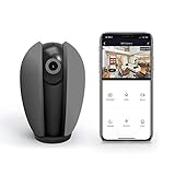 Brookstone Tilt and Pan WiFi Camera, Grey - Smart Home Security System with Night Vision, Motion Detector, Audio Speaker, Android/iOS App, and Live HD Video Feed