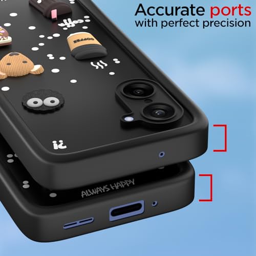 Image of Pikkme Back Cover for Oneplus Nord CE 5 5G | 3D Bear Silicone Cute & Fun Coffee Cartoon | Full Body Protection Bumper Case (Black)